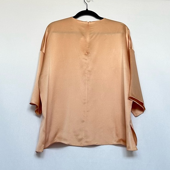 Vince 100% Silk Satin Bias Tee in Pecan | XL | NWT - Picture 2 of 12